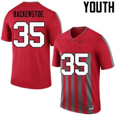 NCAA Ohio State Buckeyes Youth #35 Alex Backenstoe Throwback Nike Football College Jersey MLM0545RC